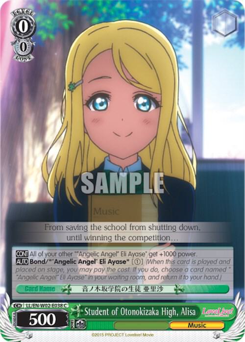 Student of Otonokizaka High Alisa LL/EN-W02-E038 C Love Live! DX Vol.2 Card