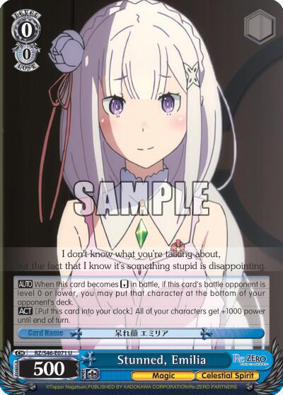 Stunned Emilia RZ/S46-E071 U Re:ZERO Card