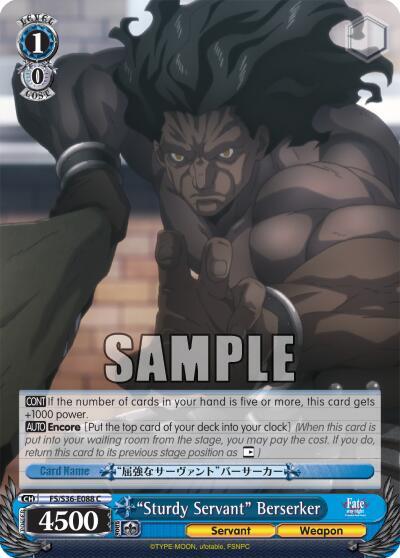 Sturdy Servant Berserker FS/S36-E088 C Fate/stay night [Unlimited Blade Works] Vol. II Card