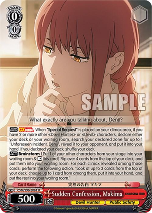 Sudden Confession Makima CSM/S96-E061 U Chainsaw Man Card