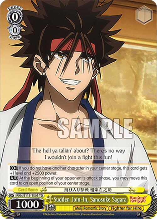 Sudden Join In Sanosuke Sagara RKN/S115-TE03 TD Rurouni Kenshin Card