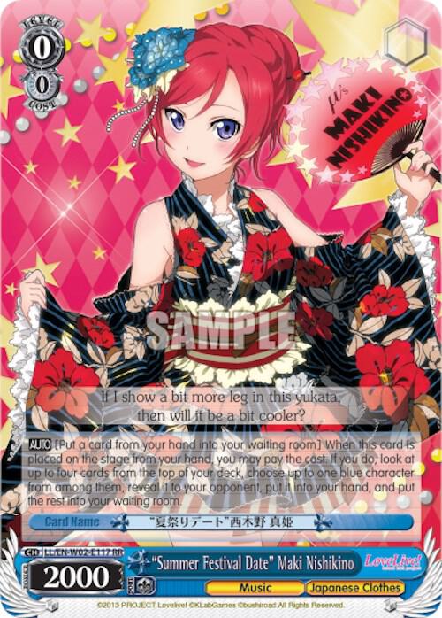 Summer Festival Date Maki Nishikino LL/EN-W02-E117 RR Love Live! DX Vol.2 Card