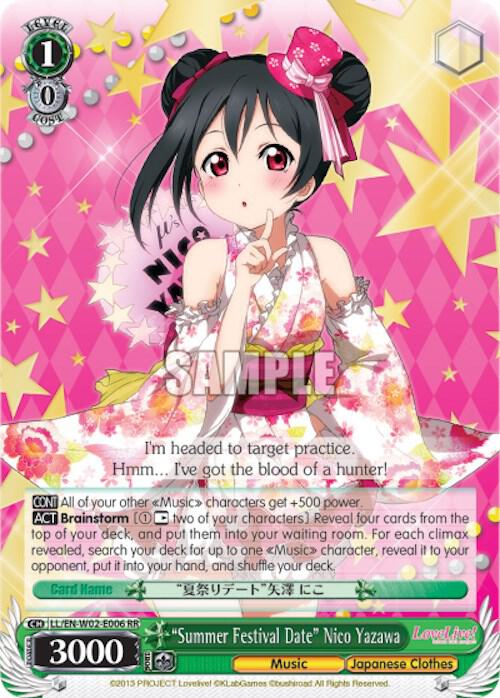 Summer Festival Date Nico Yazawa LL/EN-W02-E006 RR Love Live! DX Vol.2 Card