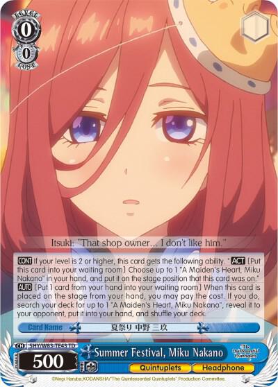 Summer Festival Miku Nakano 5HY/W83-TE43 TD The Quintessential Quintuplets Card