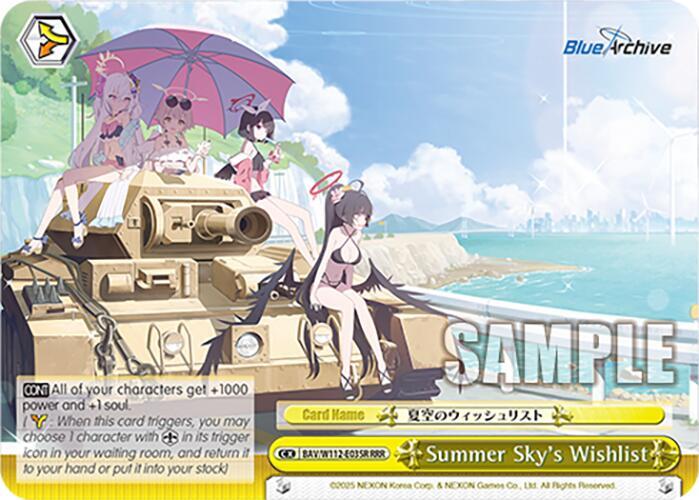 Summer Skys Wishlist RRR BAV/W112-E035R RRR Blue Archive Card