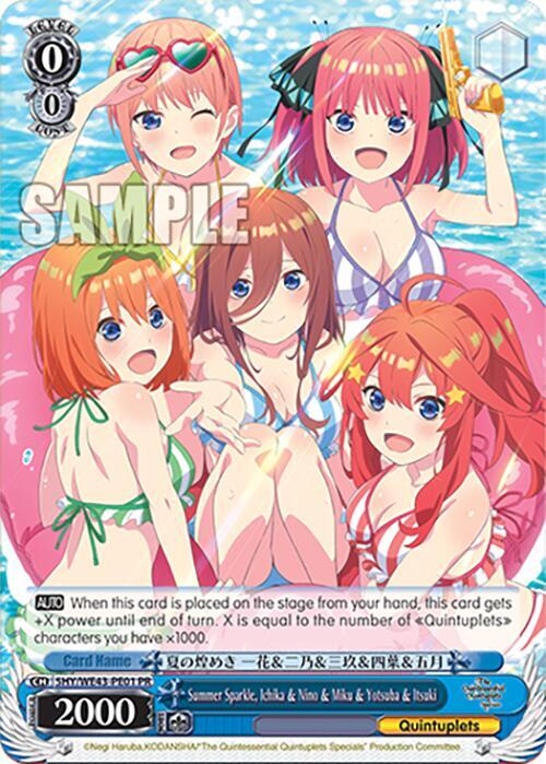 Summer Sparkle Ichika and Nino and Miku and Yotsuba and Itsuki PR 5HY/WE43-PE01 PR The Quintessential Quintuplets Specials Premium Booster Card