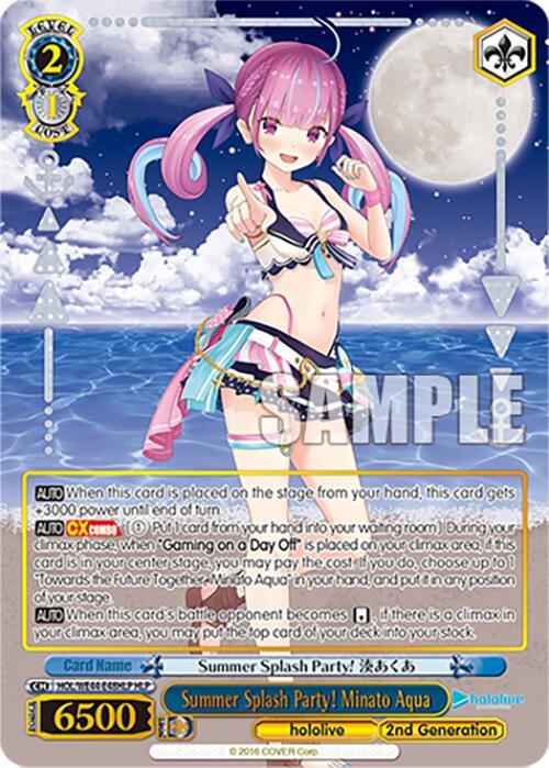Summer Splash Party Minato Aqua HLP HOL/WE44-E48HLP HLP hololive production Summer Collection Premium Booster Card