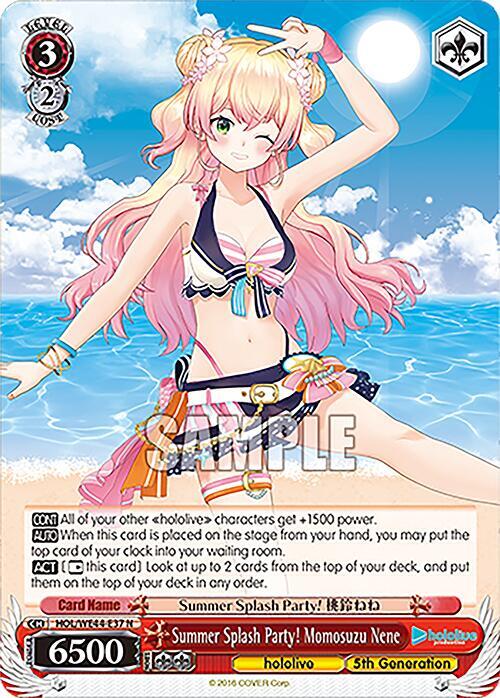 Summer Splash Party Momosuzu Nene HOL/WE44-E37 N hololive production Summer Collection Premium Booster Card