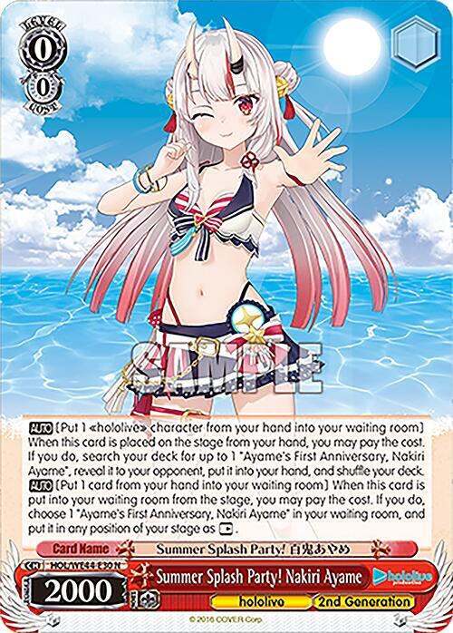 Summer Splash Party Nakiri Ayame HOL/WE44-E30 N hololive production Summer Collection Premium Booster Card