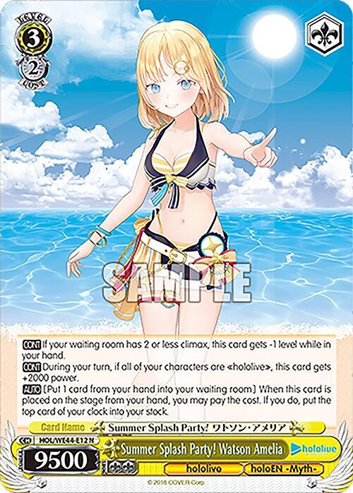 Summer Splash Party Watson Amelia HOL/WE44-E12 N hololive production Summer Collection Premium Booster Card