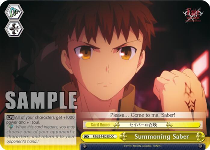 Summoning Saber FS/S34-E035 CC Fate/stay night [Unlimited Blade Works] Card