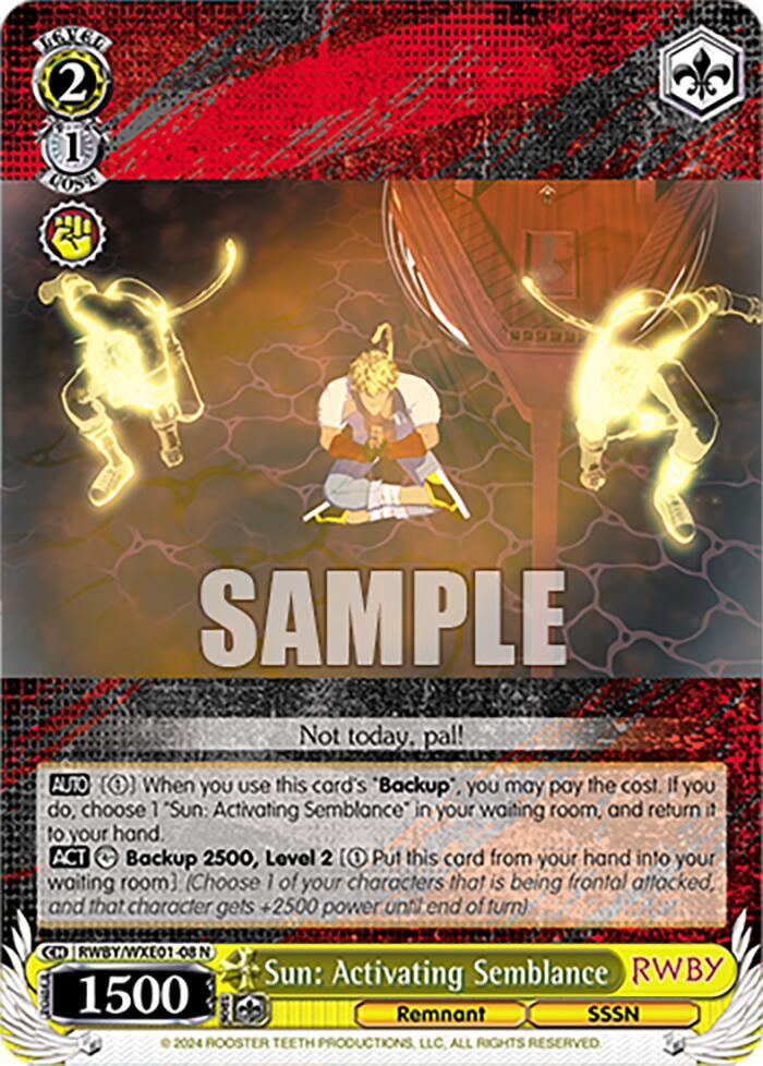 Sun Activating Semblance RWBY/WXE01-08 N RWBY Premium Booster Card