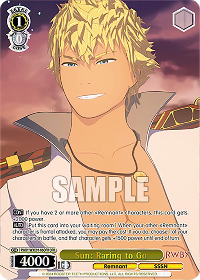 Sun Raring to Go OFR RWBY/WXE01-06OFR OFR RWBY Premium Booster Card