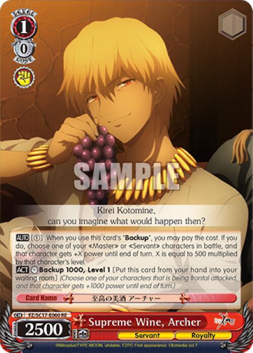 Supreme Wine Archer FZ/SC17-E060 RE Fate/Zero Chronicle Set Card