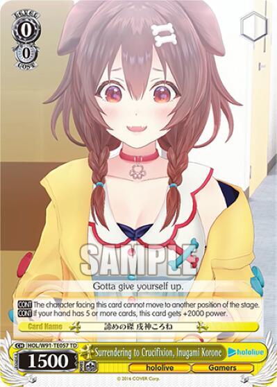 Surrendering to Crucifixion Inugami Korone HOL/W91-TE057 TD hololive production Card