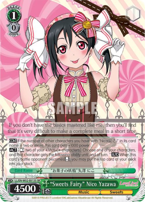 Sweets Fairy Nico Yazawa SR LL/EN-W02-E013S SR Love Live! DX Vol.2 Card