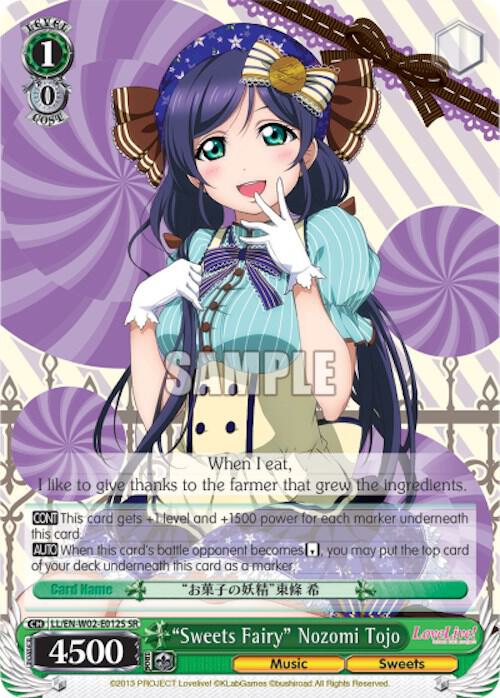 Sweets Fairy Nozomi Tojo SR LL/EN-W02-E012S SR Love Live! DX Vol.2 Card