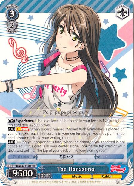 Tae Hanazono BD/W47-E084 RR BanG Dream! Card