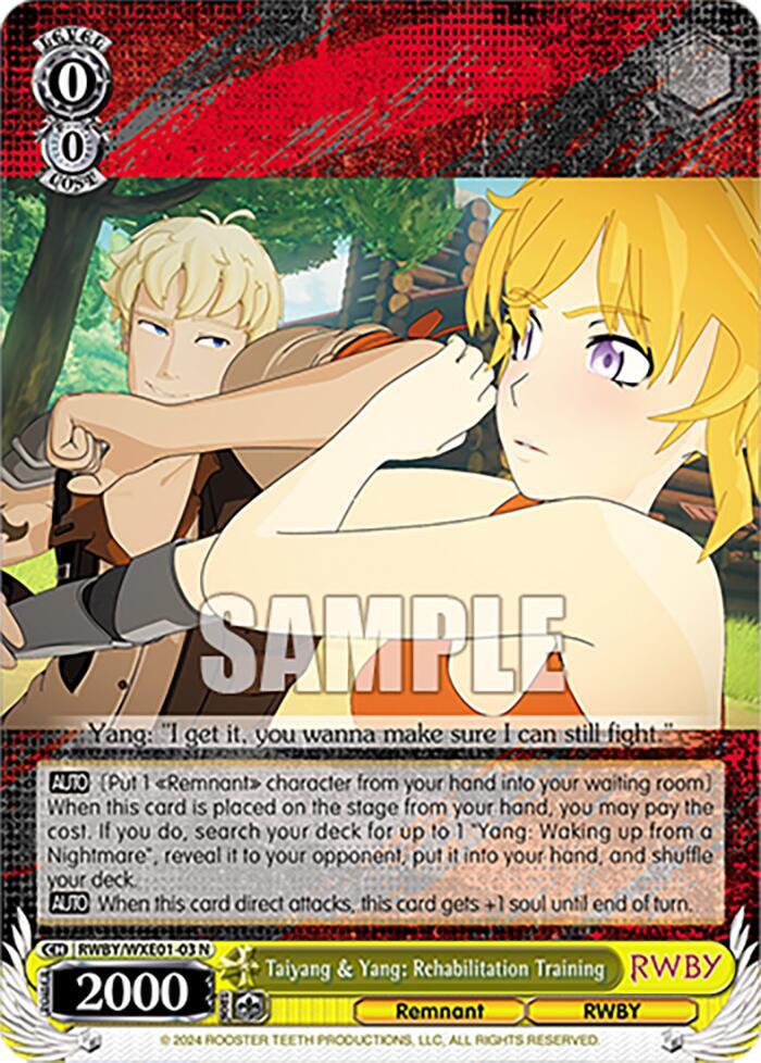 Taiyang and Yang Rehabilitation Training RWBY/WXE01-03 N RWBY Premium Booster Card