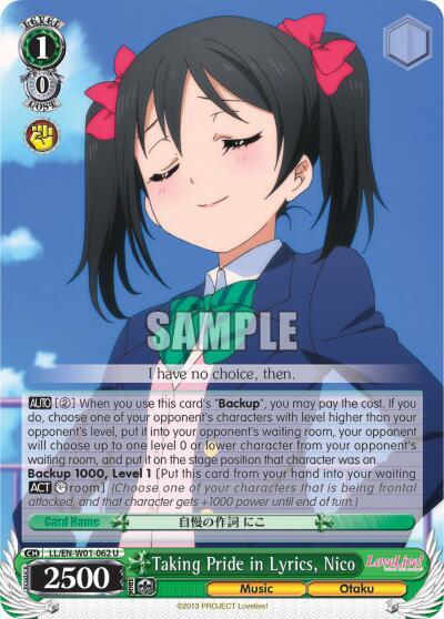 Taking Pride in Lyrics Nico LL/EN-W01-062 U Love Live! DX Card