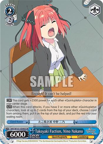 Takoyaki Faction Nino Nakano SR 5HY/W101-E090S SR The Quintessential Quintuplets Movie Card