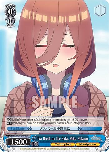 Tea Break on the Sofa Miku Nakano SR 5HY/W90-E093S SR The Quintessential Quintuplets 2 Card