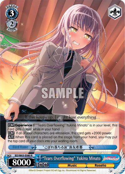 Tears Overflowing Yukina Minato BD/W63-E080 R BanG Dream! Girls Band Party! Vol.2 Card