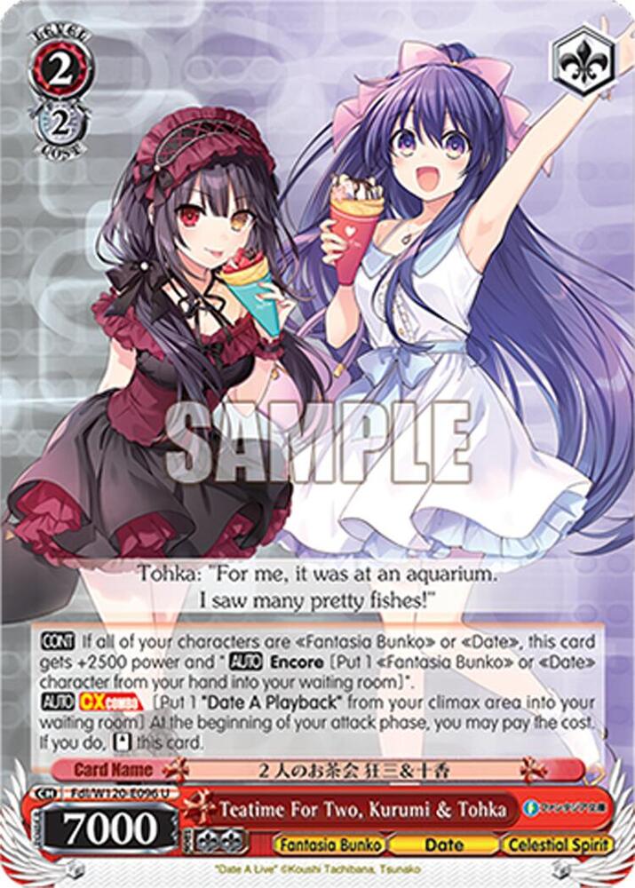 Teatime For Two Kurumi Tohka Fdl/W120-E096 U Fujimi Fantasia Bunko Vol.2 Card