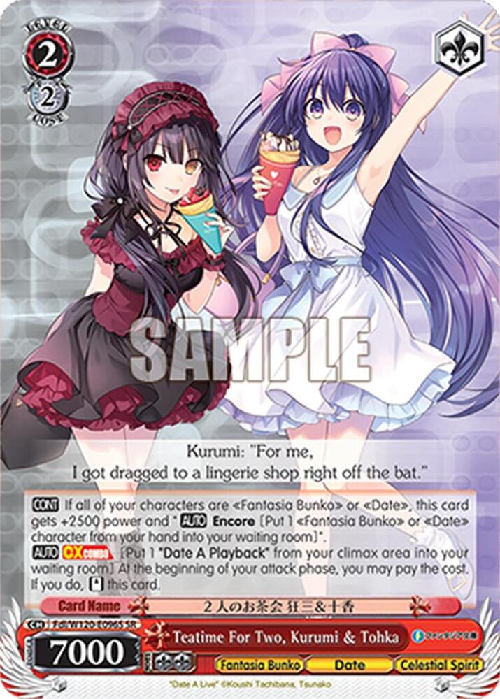 Teatime For Two Kurumi Tohka SR Fdl/W120-E096S SR Fujimi Fantasia Bunko Vol.2 Card