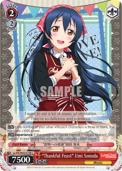Thankful Feast Umi Sonoda LL/EN-W02-E108 C Love Live! DX Vol.2 Card