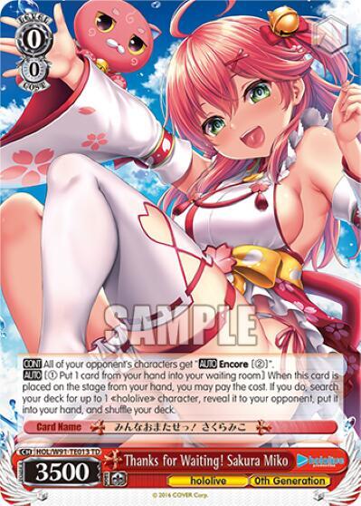 Thanks for Waiting Sakura Miko HOL/W91-TE013 TD hololive production Card