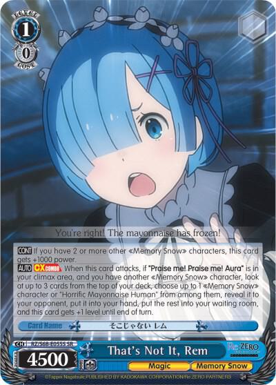 Thats Not It Rem SR RZ/S68-E055S SR Re:ZERO Memory Snow Card