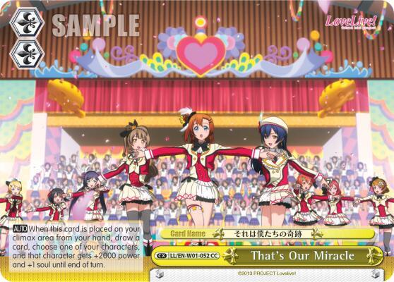 Thats Our Miracle LL/EN-W01-052 CC Love Live! DX Card