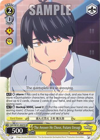 The Answer He Chose Futaro Uesugi SR 5HY/W101-E007S SR The Quintessential Quintuplets Movie Card