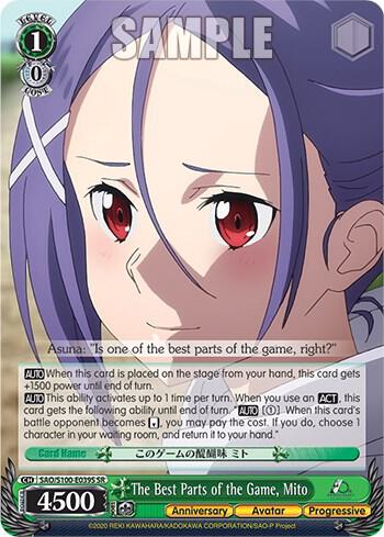 The Best Parts of the Game Mito SR SAO/S100-E039S SR Sword Art Online Animation 10th Anniversary Card