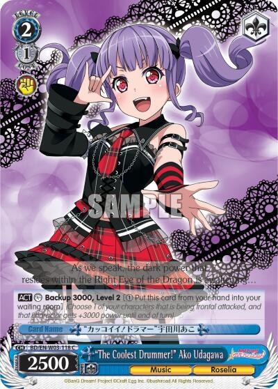 The Coolest Drummer Ako Udagawa BD/EN-W03-118 C BanG Dream! Girls Band Party! MULTI LIVE Card