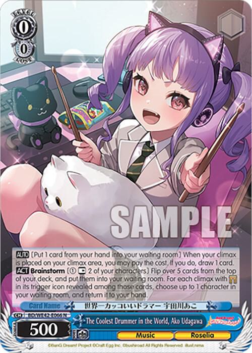 The Coolest Drummer in the World Ako Udagawa BD/WE42-E066 N BanG Dream! Girls Band Party! Countdown Collection Premium Booster Card
