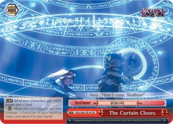 The Curtain Closes OVL/S62-TE19 TD Nazarick: Tomb of the Undead Card
