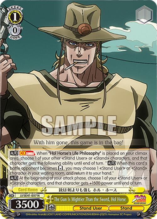 The Gun Is Mightier Than the Sword Hol Horse JJ/SE41-E07 N JoJo's Bizarre Adventure: Stardust Crusaders Premium Booster Card
