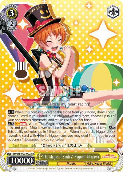 The Magic of Smiles Hagumi Kitazawa BD/EN-W03-002 RR BanG Dream! Girls Band Party! MULTI LIVE Card
