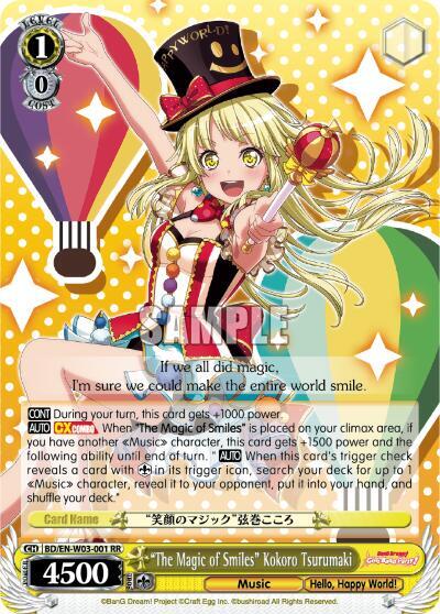 The Magic of Smiles Kokoro Tsurumaki BD/EN-W03-001 RR BanG Dream! Girls Band Party! MULTI LIVE Card