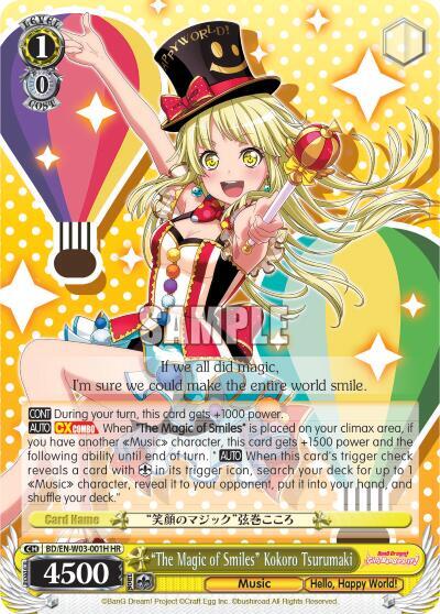 The Magic of Smiles Kokoro Tsurumaki HR BD/EN-W03-001H HR BanG Dream! Girls Band Party! MULTI LIVE Card