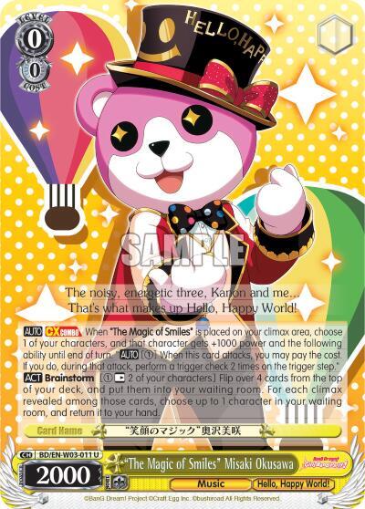 The Magic of Smiles Misaki Okusawa BD/EN-W03-011 U BanG Dream! Girls Band Party! MULTI LIVE Card
