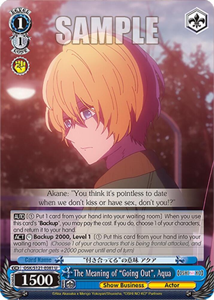 The Meaning of Going Out Aqua OSK/S121-E081 U [OSHI NO KO] Vol.2 Card