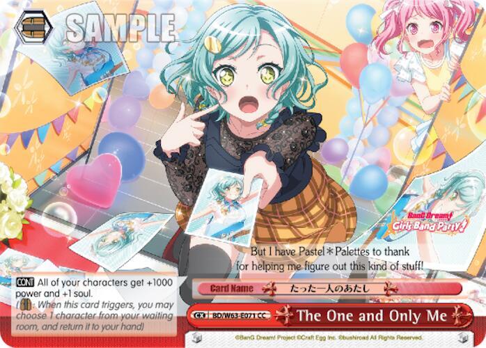 The One and Only Me BD/W63-E071 CC BanG Dream! Girls Band Party! Vol.2 Card