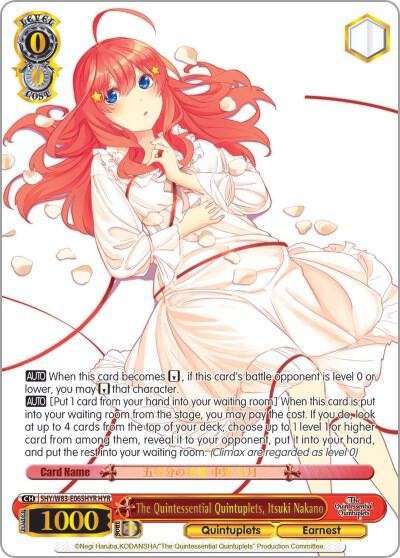 The Quintessential Quintuplets Itsuki Nakano HYR 5HY/W83-E065HYR HYR The Quintessential Quintuplets Card