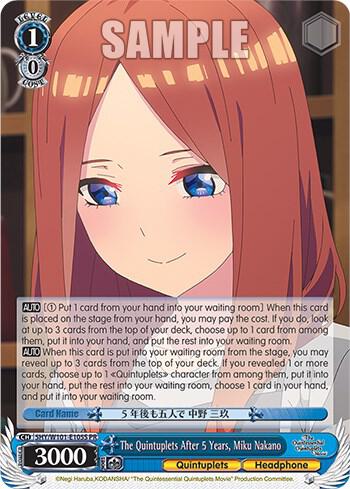 The Quintuplets After 5 Years Miku Nakano Foil 5HY/W101-E105S The Quintessential Quintuplets Movie Card