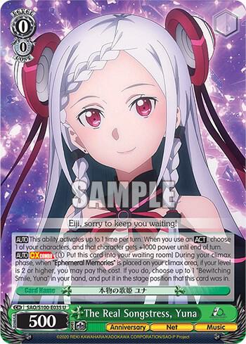The Real Songstress Yuna SAO/S100-E035 U Sword Art Online Animation 10th Anniversary Card