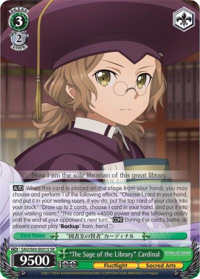 The Sage of the Library Cardinal SR SAO/S65-E031S SR Sword Art Online -Alicization- Card