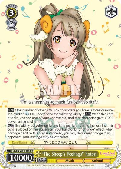 The Sheeps Feelings Kotori LL/EN-W01-003 RR Love Live! DX Card
